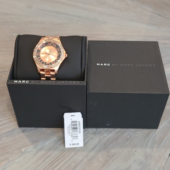 NIB Marc Jacob Skeleton Rose Gold-Tone Watch